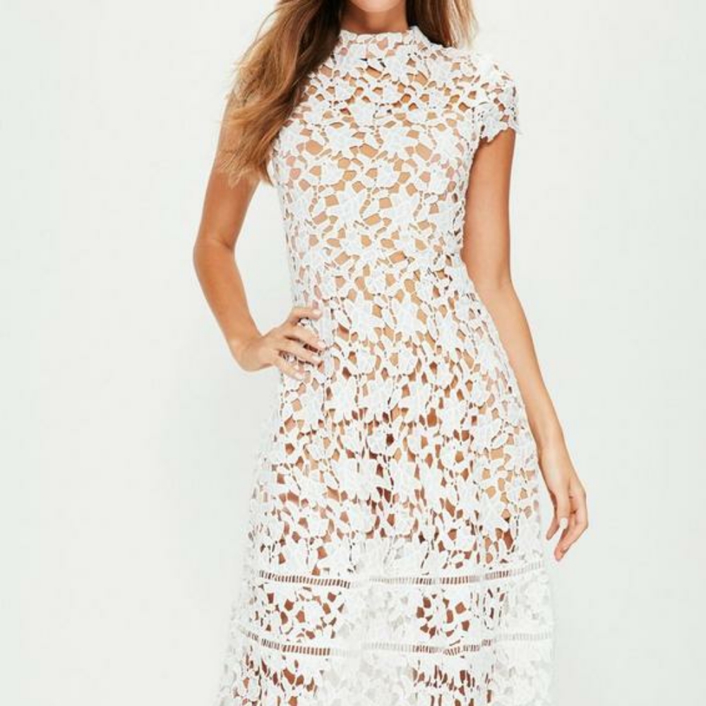 Missguided lace midi dress